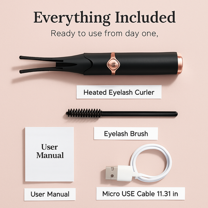 2 in 1 Clip Comb Heated Eyelash Curler for Home Use