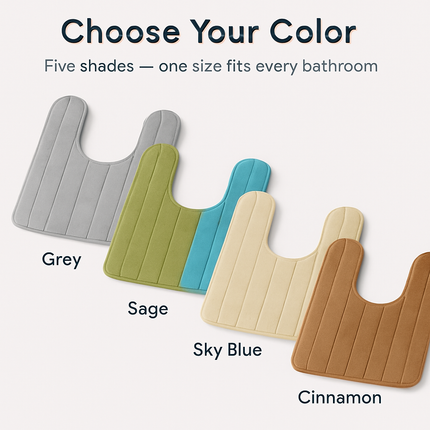 U Shaped Velvet Bath Rug with Non-Slip Backing