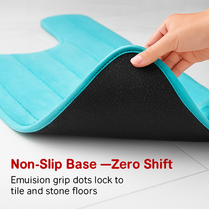 U Shaped Velvet Bath Rug with Non-Slip Backing