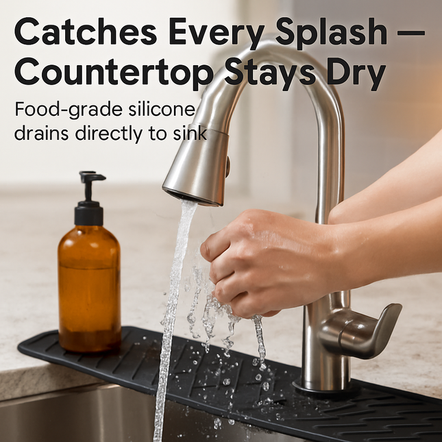 Silicone Faucet Mat for Kitchen Sink Splash Guard