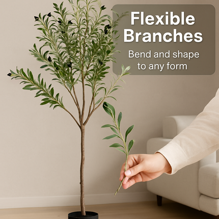 Artificial Olive Tree with Lush Branches and Fruits