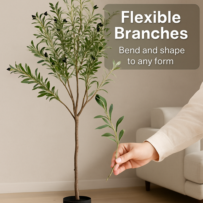 Artificial Olive Tree with Lush Branches and Fruits