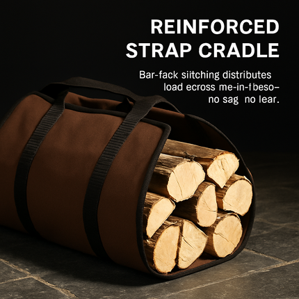 Firewood Carrier Bag with Handle for Indoor Outdoor Use