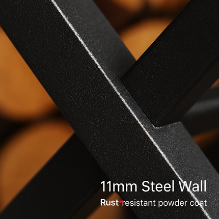 Firewood Log Rack - Steel X-Frame Storage Holder