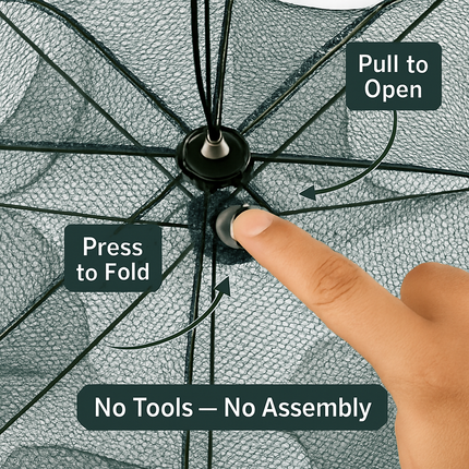 Fishing Trap Net Foldable Bait Trap for Shrimp & Crabs