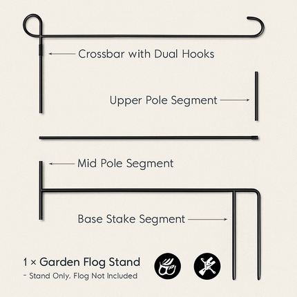 Garden Flag Stand Flagpole Weatherproof Yard Holder