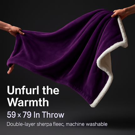 Fleece Throw Blanket - Cozy Double-Sided Microfiber Comfort