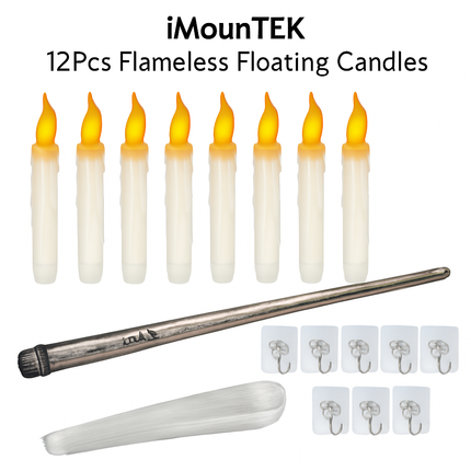 Flameless Floating LED Candles with Remote Wand