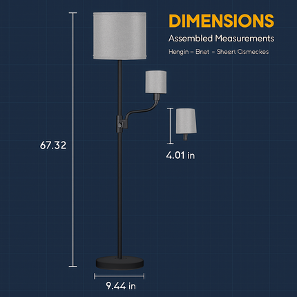 Mother Daughter Floor Lamp with Linen Shade