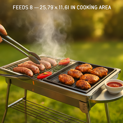 Foldable Charcoal BBQ Grill for Picnic and Camping