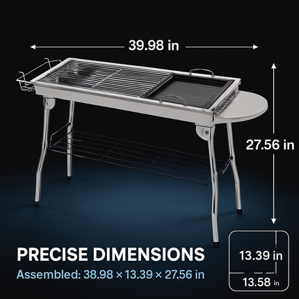 Foldable Charcoal BBQ Grill for Picnic and Camping