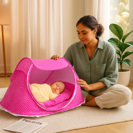 Foldable Baby Travel Bed with Mosquito Net