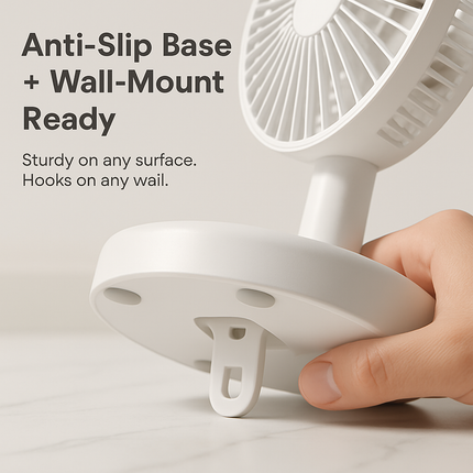 Foldable Table Fan with Wall & Desk Mount