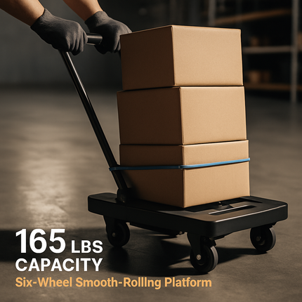 Folding Hand Truck with Telescopic Handle and 6 Wheels