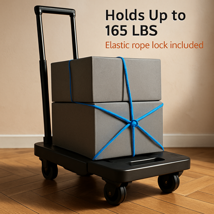 Folding Hand Truck with Telescopic Handle and 6 Wheels
