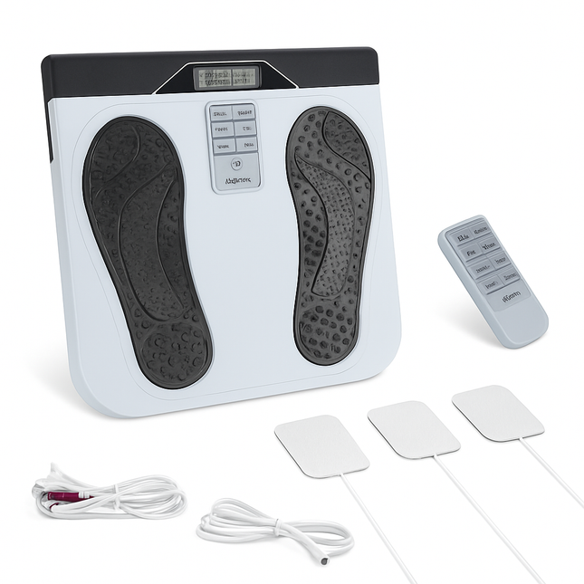 Rechargeable EMS Foot Massager for Neuropathy TENS Stimulator With 10Modes 50Intensities Remote Control For Muscle Relaxation Cramps Circulation Gift