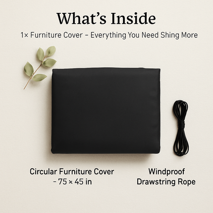 Circular Table Cover for 6-Seat Outdoor Furniture
