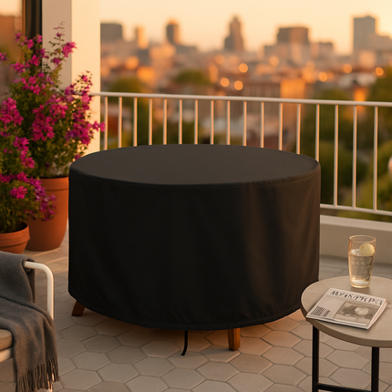 Circular Table Cover for 6-Seat Outdoor Furniture