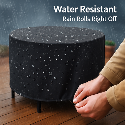 Circular Table Cover for 6-Seat Outdoor Furniture