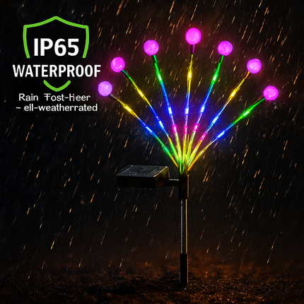 Solar Firefly Path Lights for Garden Decor - 2-Pack