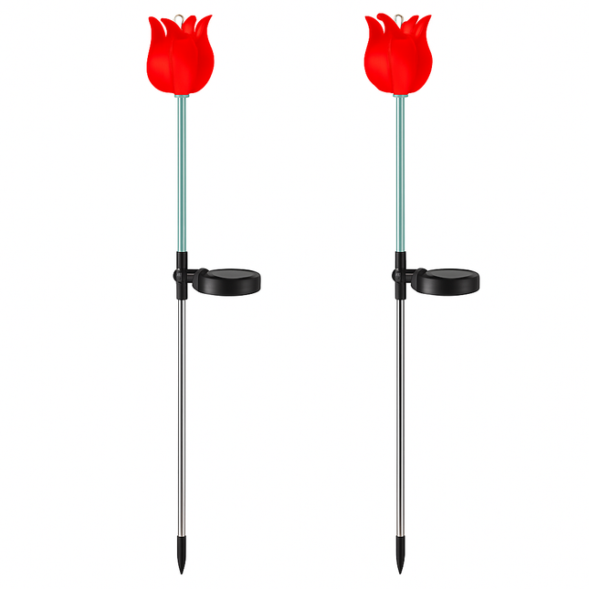 Tulip Wind Mill Solar Garden Light - 2-Pack