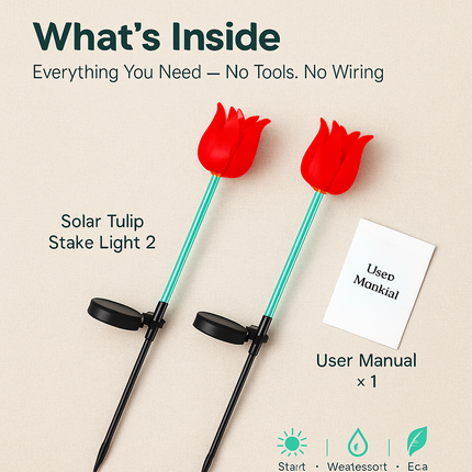 Tulip Wind Mill Solar Garden Light - 2-Pack