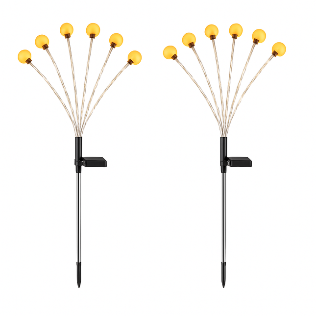 Solar Firefly Path Lights for Garden Decor - 2-Pack