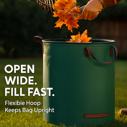 Round Garden Waste Bags - 2 Pack with Handles