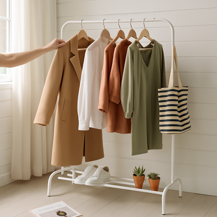 Freestanding Garment Rack for Home and Dormitory Storage