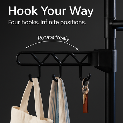 Metal Garment Rack with Shelves and Dual Hanging Rods