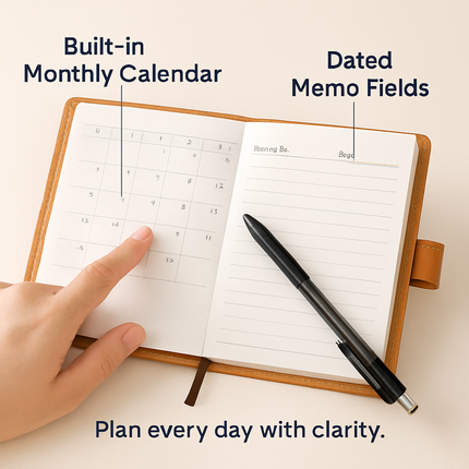 PU Leather Cover Notebook Memopad with Calendar World Map and Silk Ribbon