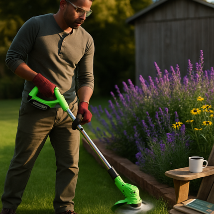 Cordless Grass Trimmer with Saw & Multi-Blade Kit