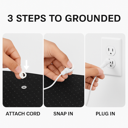 Grounding Mat for Bed with 15ft Cord – Sleep & Pain Relief