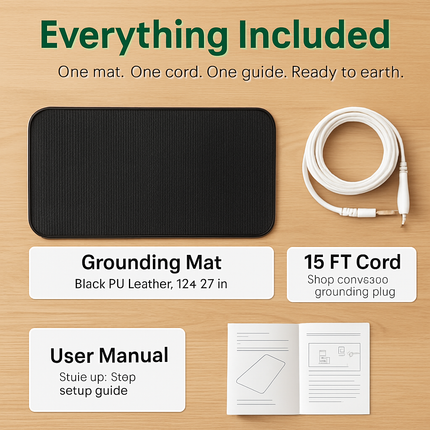 Grounding Mat for Bed with 15ft Cord – Sleep & Pain Relief