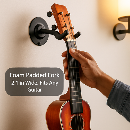 Wall Mount Guitar Hanger Padded Steel Guitar Bracket Holder Hook Rack For Electric Acoustic Bass Guitars