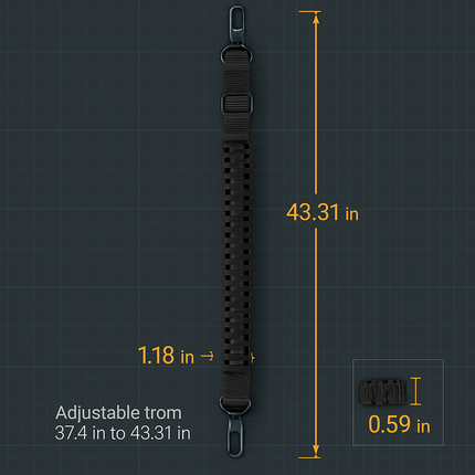 Paracord Sling with Dual-Point 360° Swivel Rotating Latches