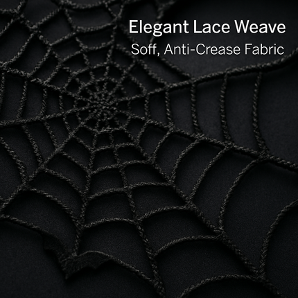 Halloween Black Lace Spiderweb Mantle Scarf