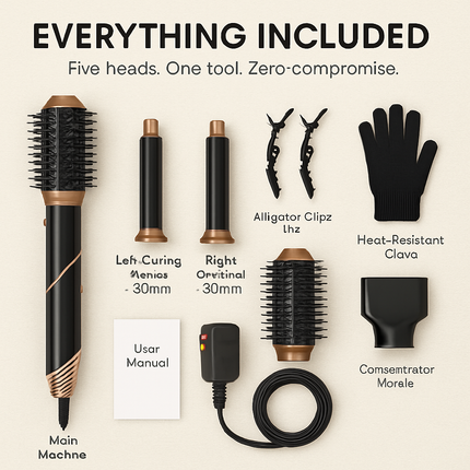 5-in-1 Hot Air Styler: Dryer, Straightener & Curler