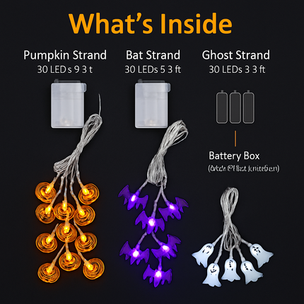 Halloween Ghost String Lights for Parties and Home Decor