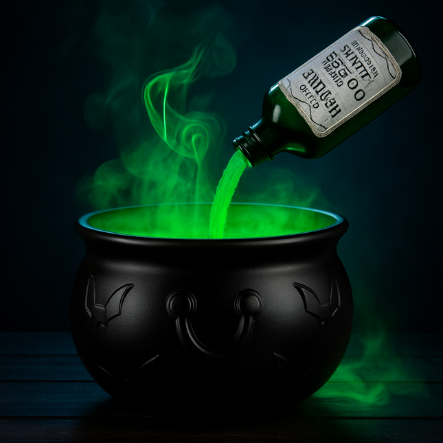 Halloween Decorations Floating Bottle Set with Witches Cauldron and Mist Maker With Green Light Spooky Vintage Party Decorations For Indoor Home Kitch