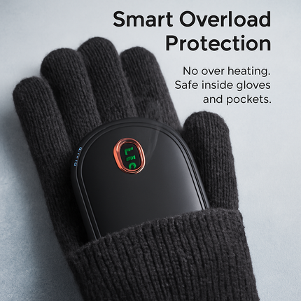 Rechargeable Hand Warmer Electric Hand Heater Portable Reusable Pocket Warmer Power Bank with Digital Display 2 Levels Double-sided Heating