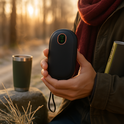 Rechargeable Hand Warmer Electric Hand Heater Portable Reusable Pocket Warmer Power Bank with Digital Display 2 Levels Double-sided Heating