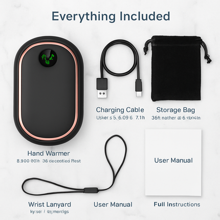 Rechargeable Hand Warmer with 3 Heat Settings & Display