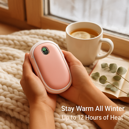 Rechargeable Hand Warmer Electric Hand Heater Portable Reusable Pocket Warmer Power Bank with Digital Display 2 Levels Double-sided Heating