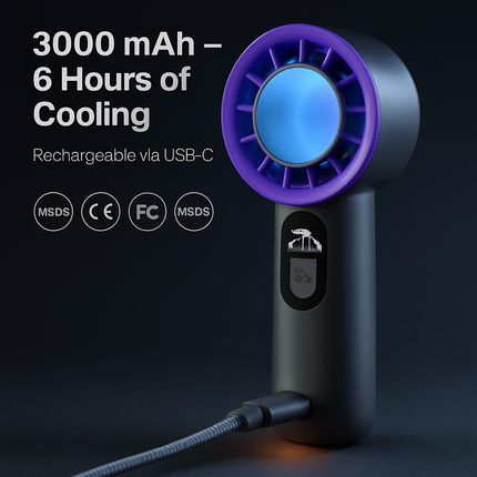 Handheld Fan with Ice Cooler: Powerful Portable Cooling