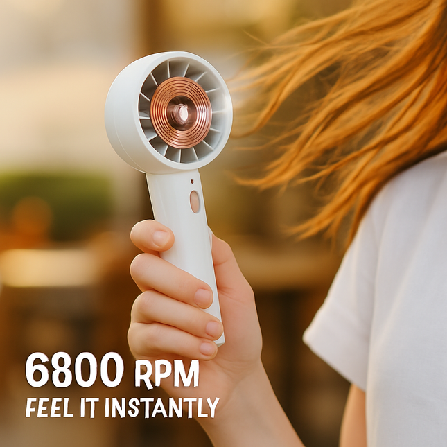 Portable Handheld Fan Ideal for Travel & Desk White