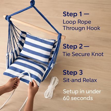 Hammock Hanging Chair Canvas Porch Patio Swing Seat