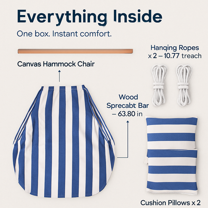 Hammock Hanging Chair Canvas Porch Patio Swing Seat