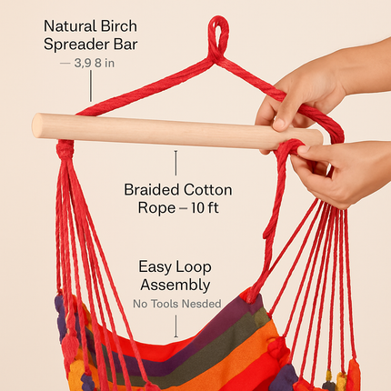 Hammock Hanging Chair Canvas Porch Patio Swing Seat