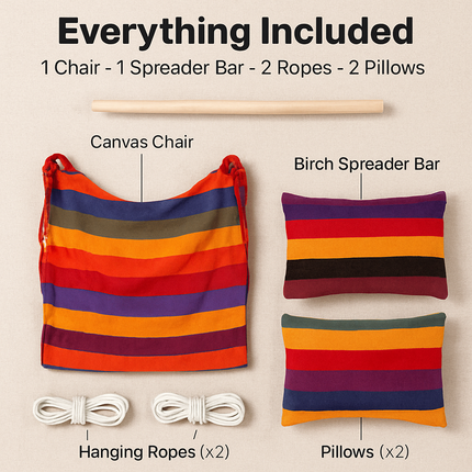Hammock Hanging Chair Canvas Porch Patio Swing Seat